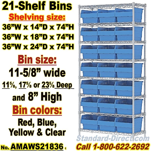 Wire Shelving with Clear Bins