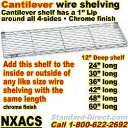 Chrome Wire Accessories - Cantilever Shelf